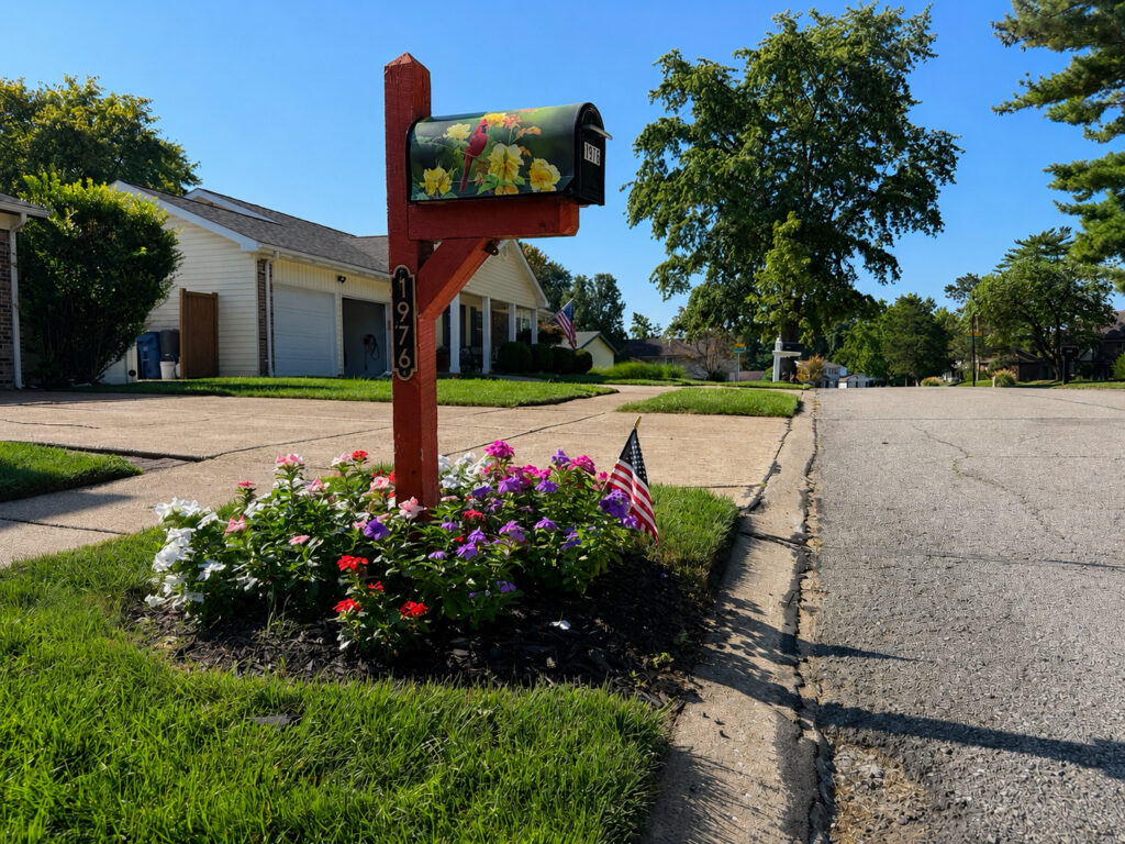 decorative mailbox with flowers image