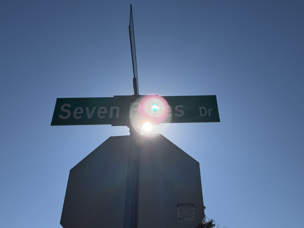 Seven Pines Swim Club sign